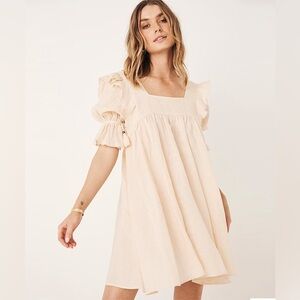 Spell
Mae Linen Mini Dress Meringue